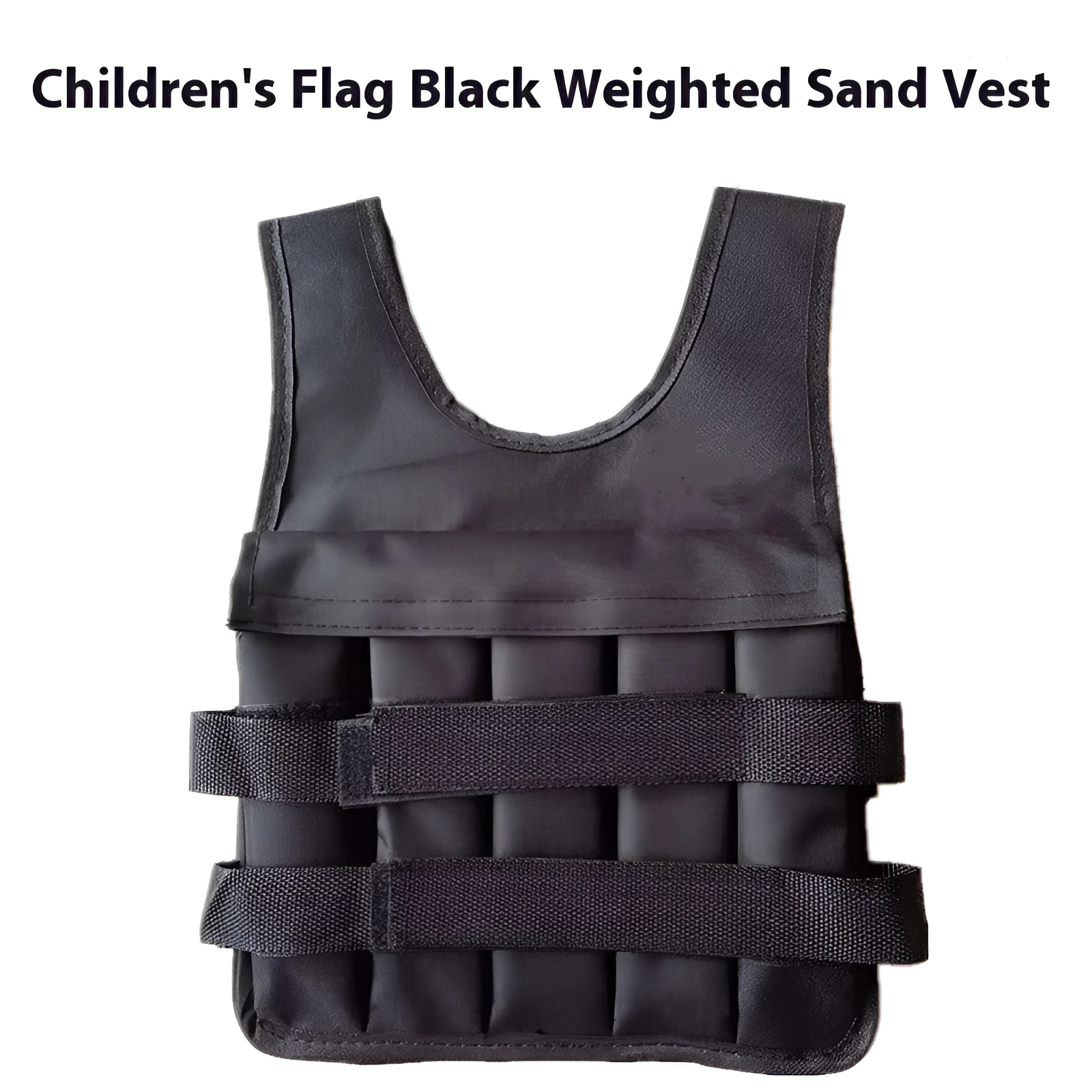 Children's adjustable weight vest with voile blouse construction showing secure closures