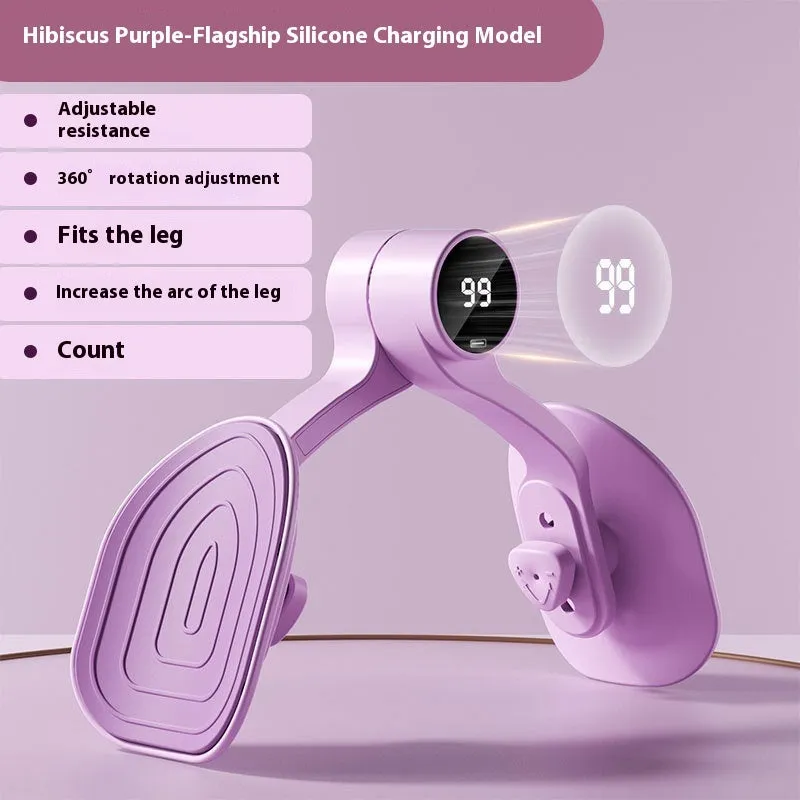 Pink pelvic floor muscle trainer with three resistance gears and rubber coating for exercise