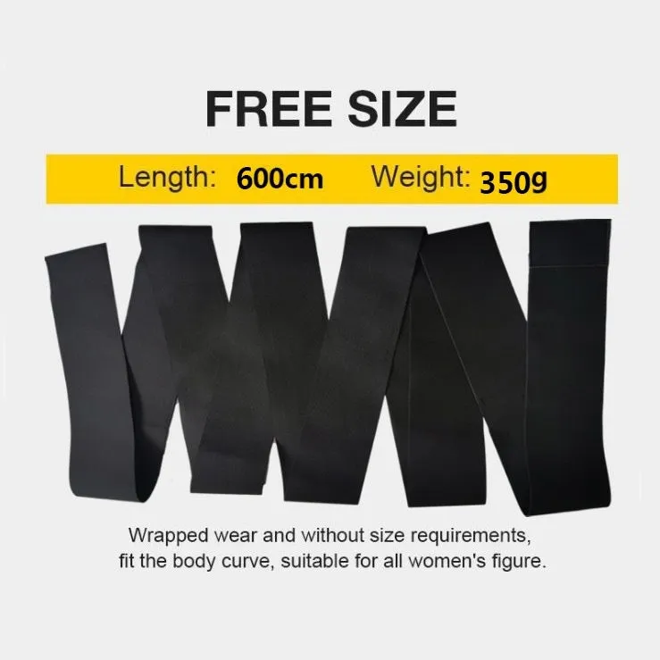 Latex silk waist trainer exercise belt on a 10cm width roll, showing its thickening polyester fabric.