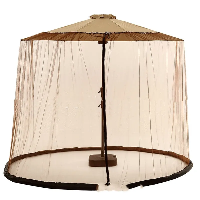 Outdoor mosquito umbrella tent providing portable insect protection with sunshade canopy