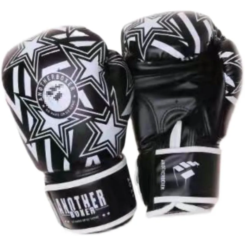 Children's boxing Sanda gloves in gold, red, white, green, and lake blue colours showing vertical style design.