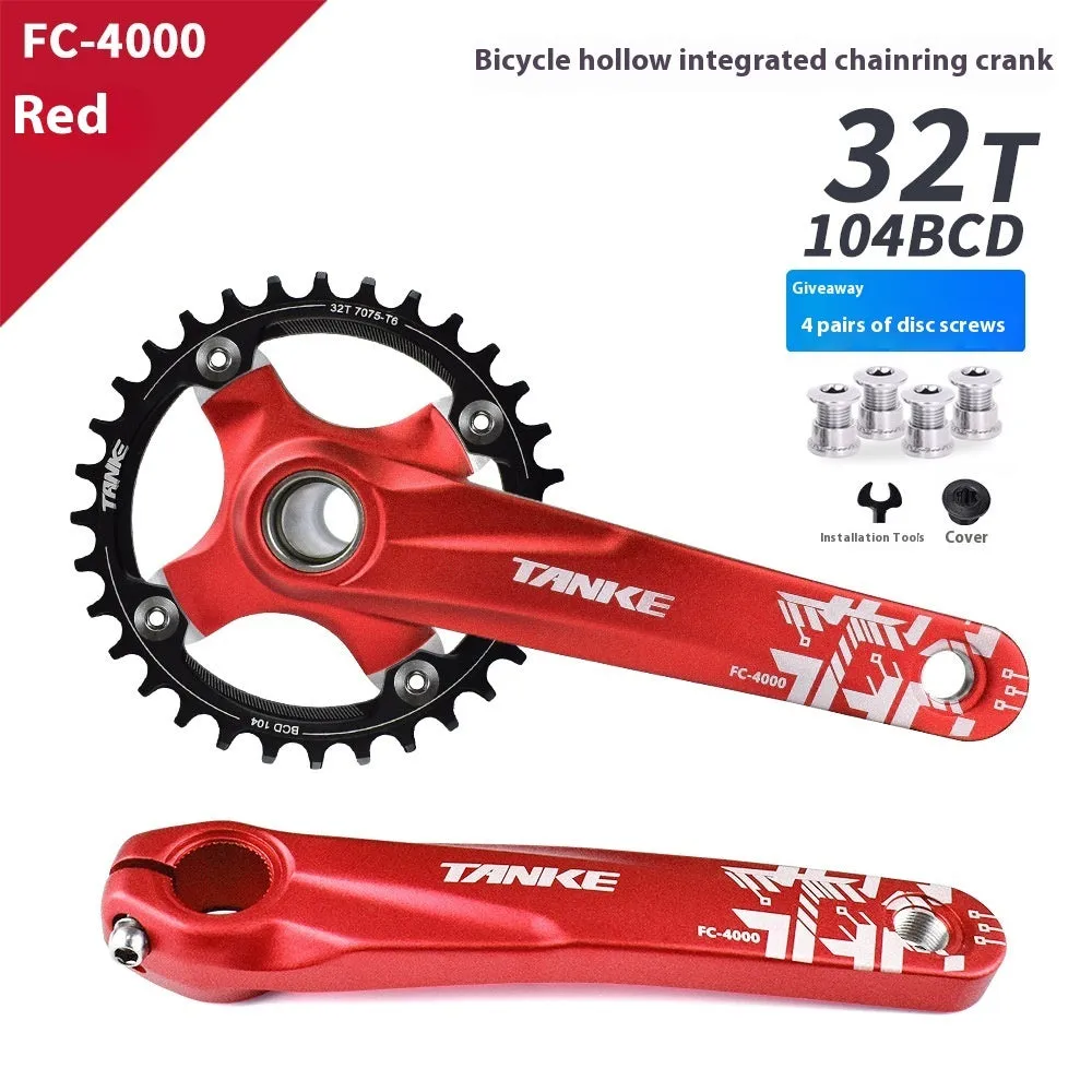 Mountain bike GXP crankset in black, red, or purple with single aluminium chainring and 170mm arms