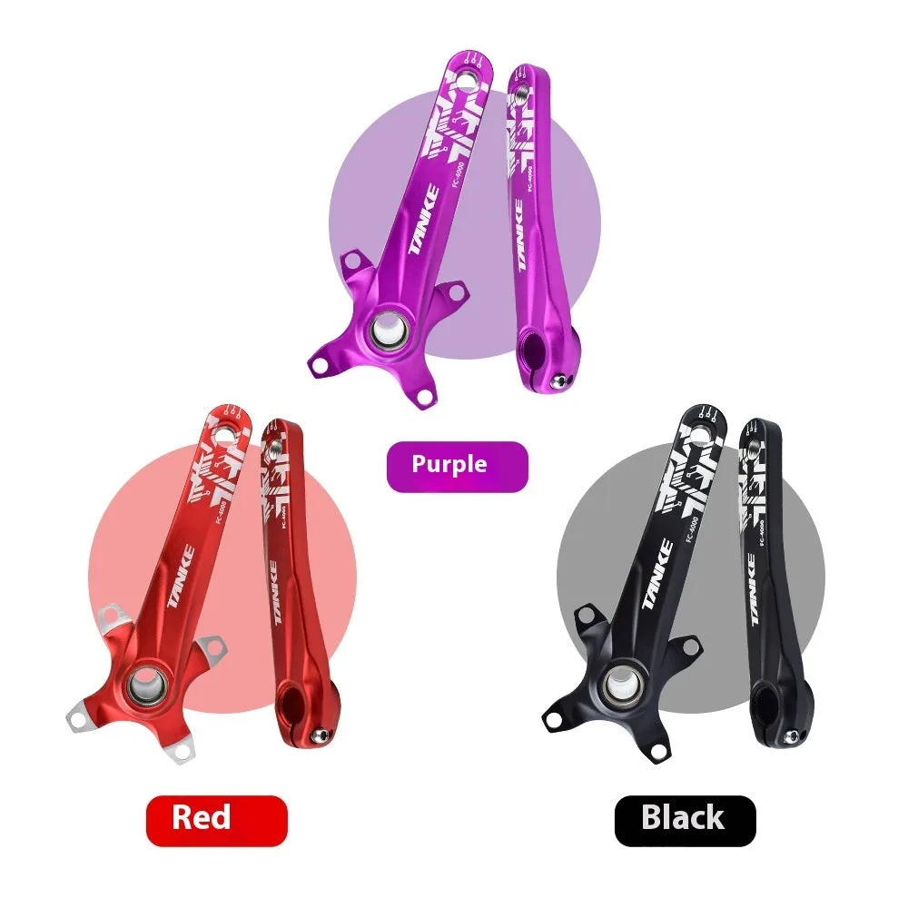 Mountain bike GXP crankset in black, red, or purple with single aluminium chainring and 170mm arms