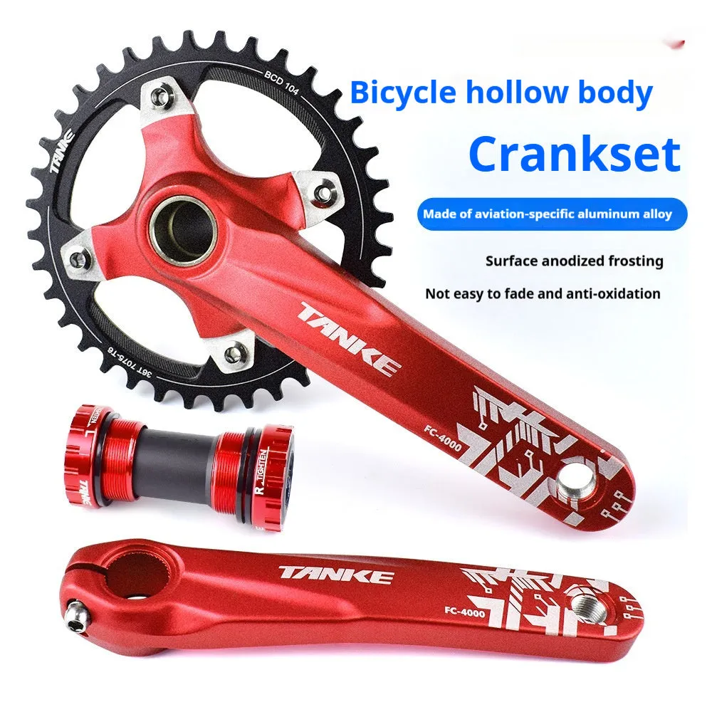 Mountain bike GXP crankset in black, red, or purple with single aluminium chainring and 170mm arms