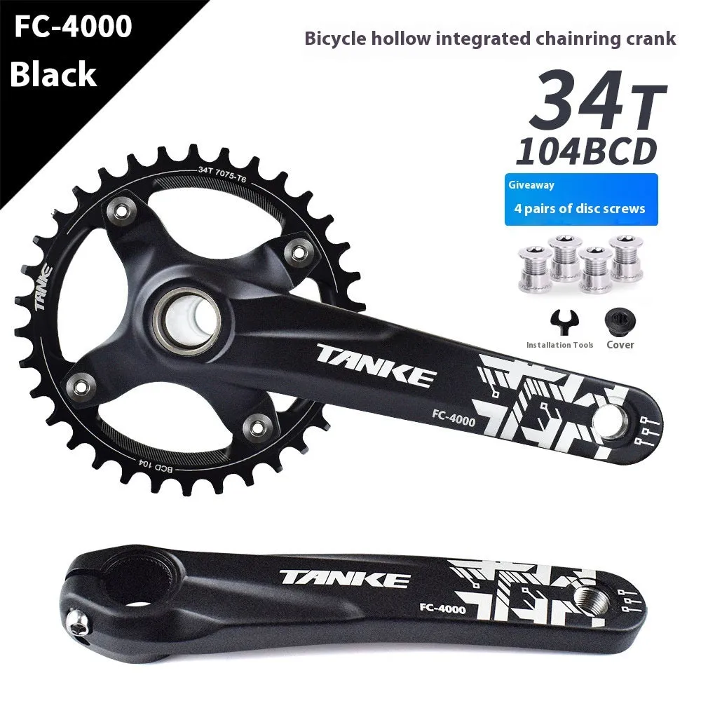 Mountain bike GXP crankset in black, red, or purple with single aluminium chainring and 170mm arms