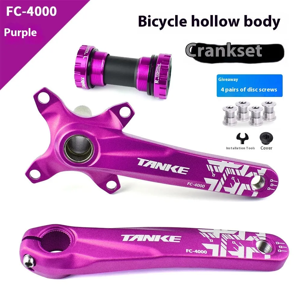 Mountain bike GXP crankset in black, red, or purple with single aluminium chainring and 170mm arms