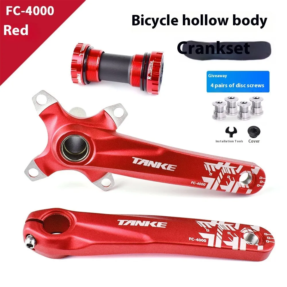 Mountain bike GXP crankset in black, red, or purple with single aluminium chainring and 170mm arms