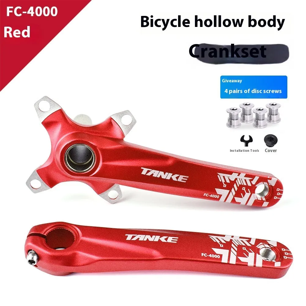 Mountain bike GXP crankset in black, red, or purple with single aluminium chainring and 170mm arms