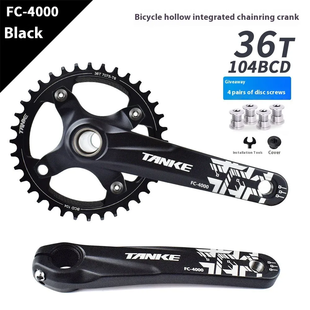 Mountain bike GXP crankset in black, red, or purple with single aluminium chainring and 170mm arms