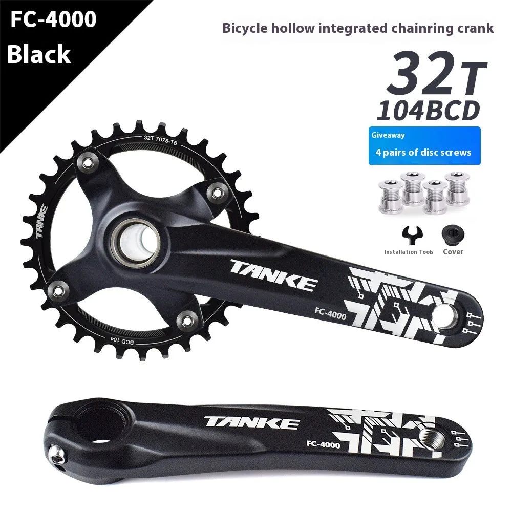 Mountain bike GXP crankset in black, red, or purple with single aluminium chainring and 170mm arms