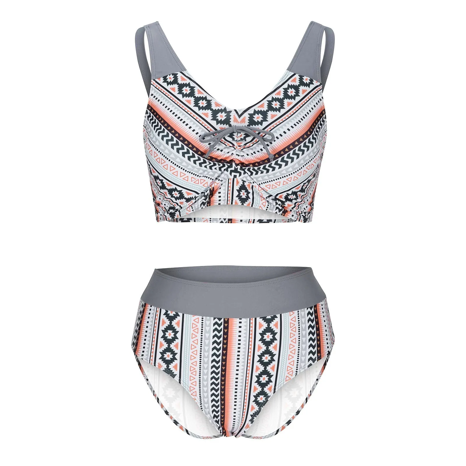Blue women's cross sling split swimsuit on a mannequin, showing the bikini design.