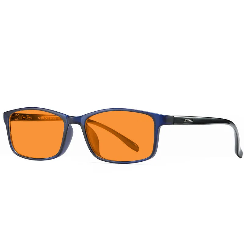 Orange lens anti-blue light glasses with full rim frame in colour options C1, C2, C3, C4