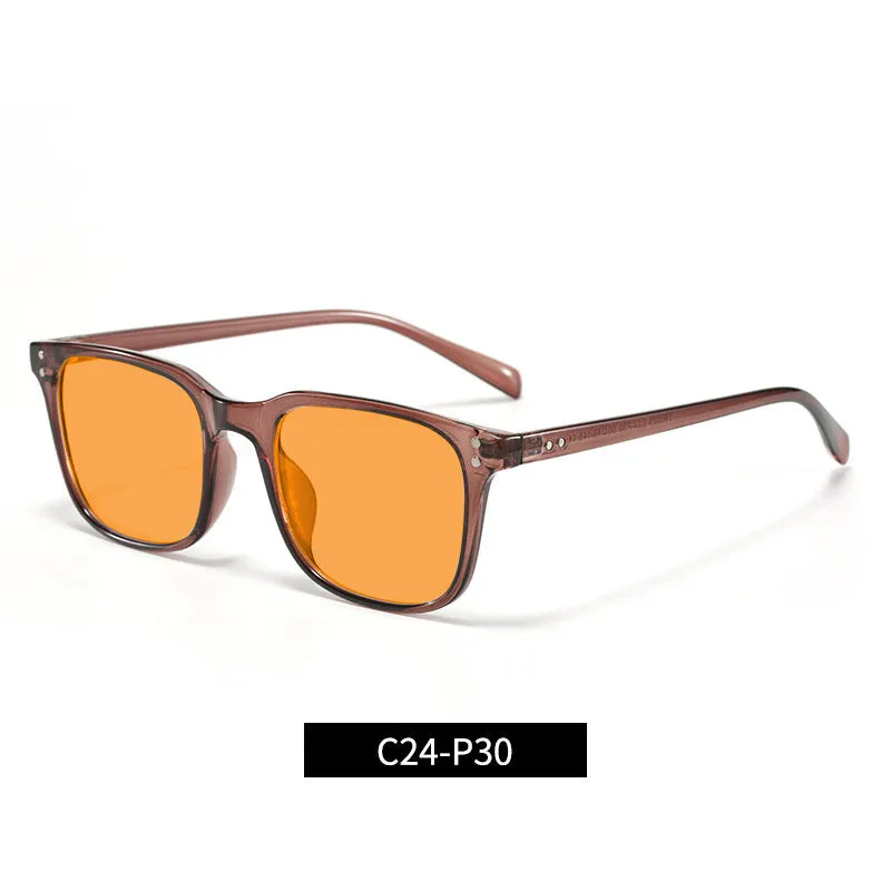 Orange lens blue light blocking glasses with a TR90 frame, shown in one of 11 available colour options.