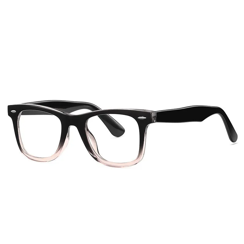 TR90 retro eyeglass frame with anti-blue light lenses in full-frame box style design