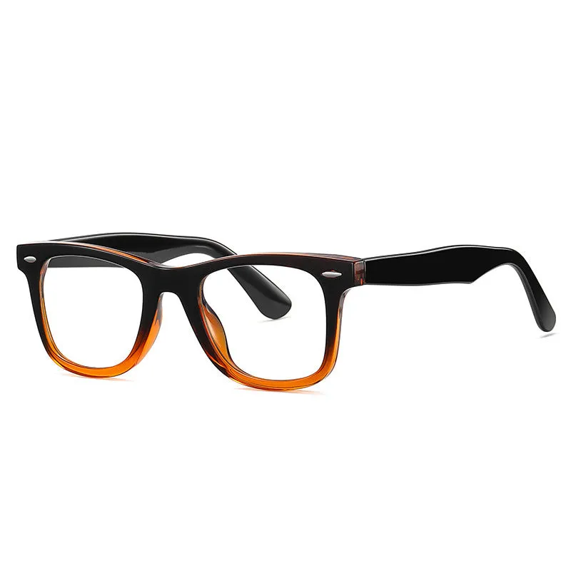 TR90 retro eyeglass frame with anti-blue light lenses in full-frame box style design