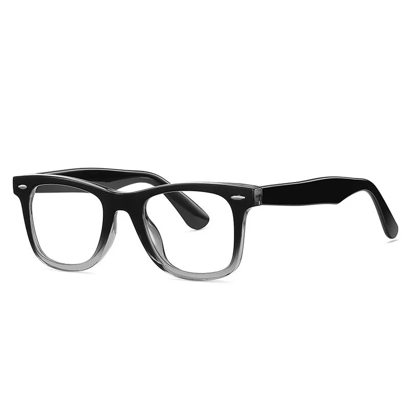 TR90 retro eyeglass frame with anti-blue light lenses in full-frame box style design