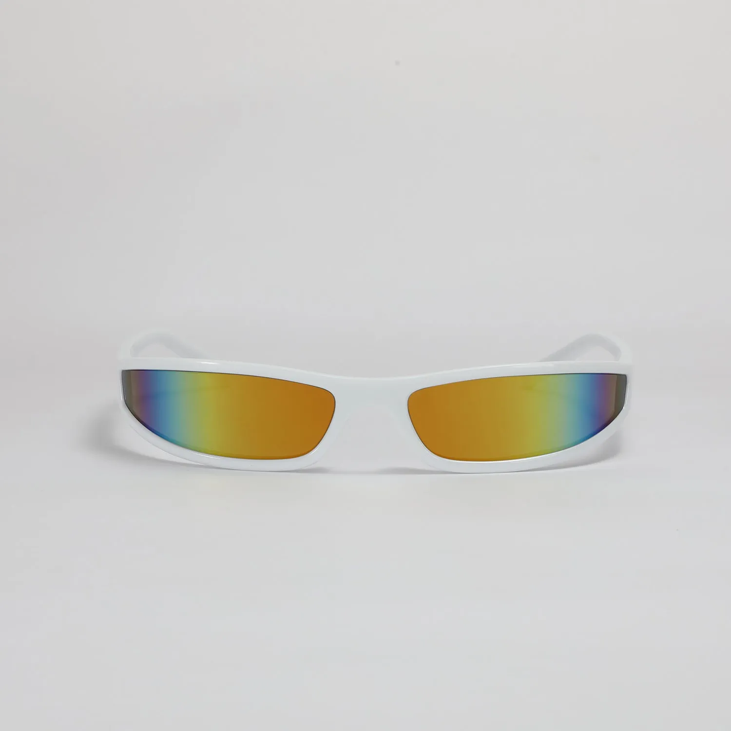 Future style narrow frame sunglasses with unisex design showing four colour variations