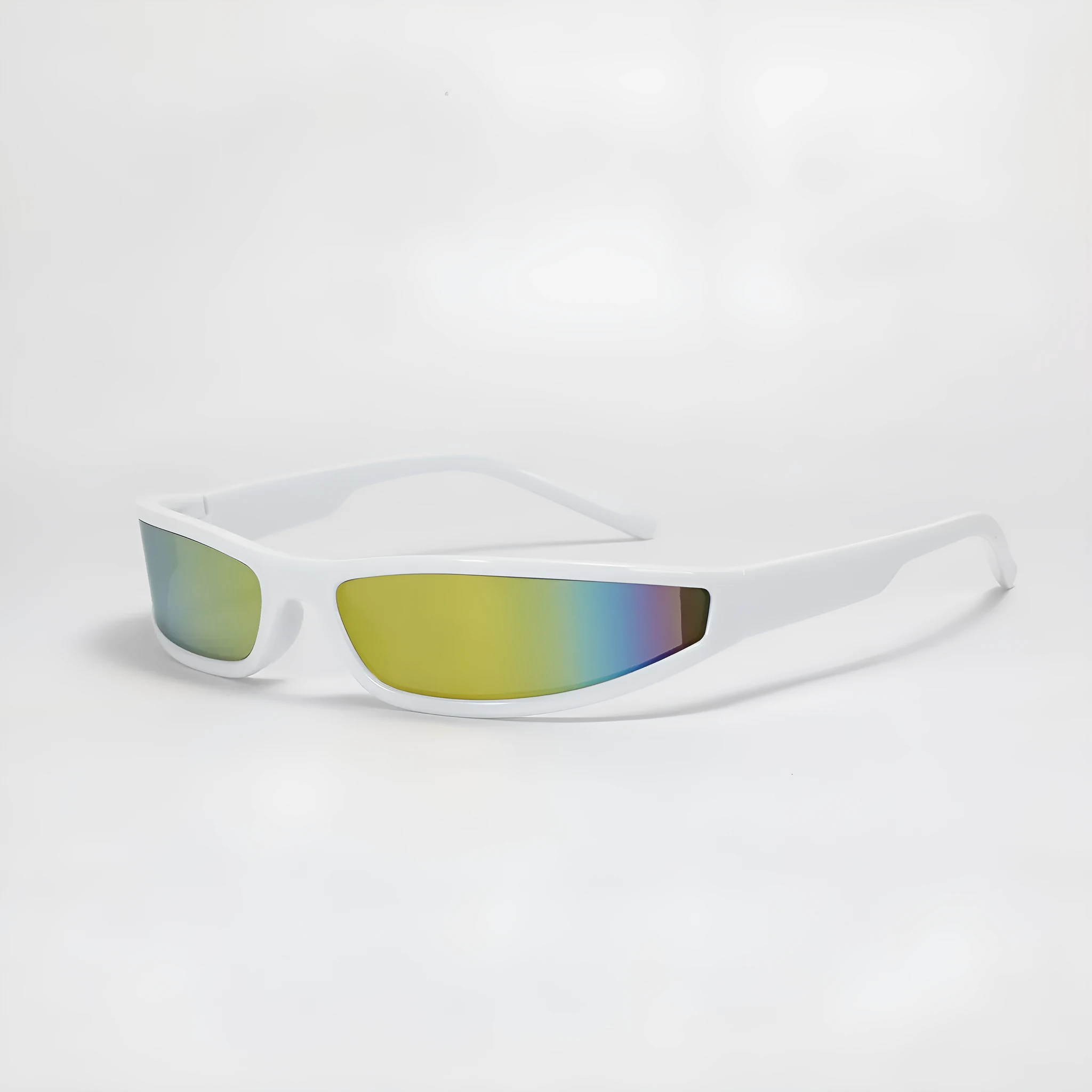 Future style narrow frame sunglasses with unisex design showing four colour variations
