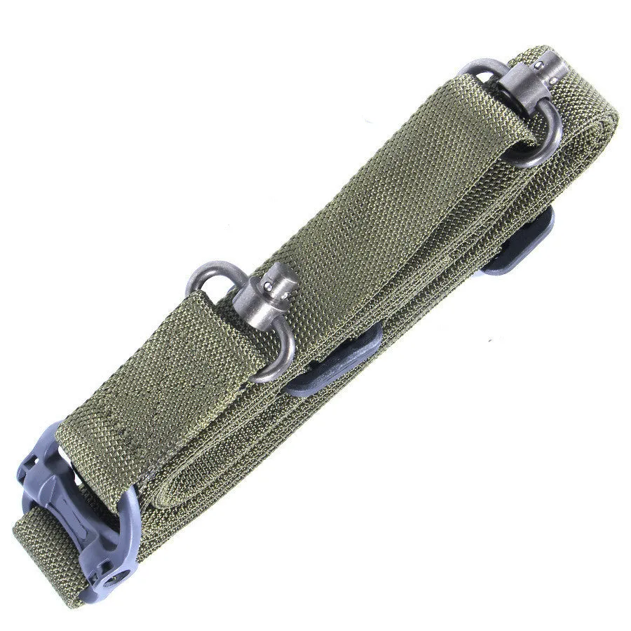 MS4 Tactical Nylon Multifunctional Task Strap Rope in black, stretched to show length.