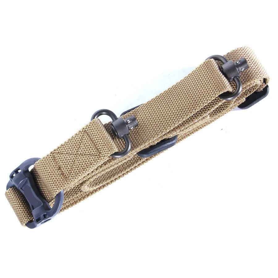 MS4 Tactical Nylon Multifunctional Task Strap Rope in black, stretched to show length.