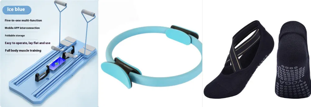 Multi-functional fitness board abdominal wheel equipment in blue colour for home workouts