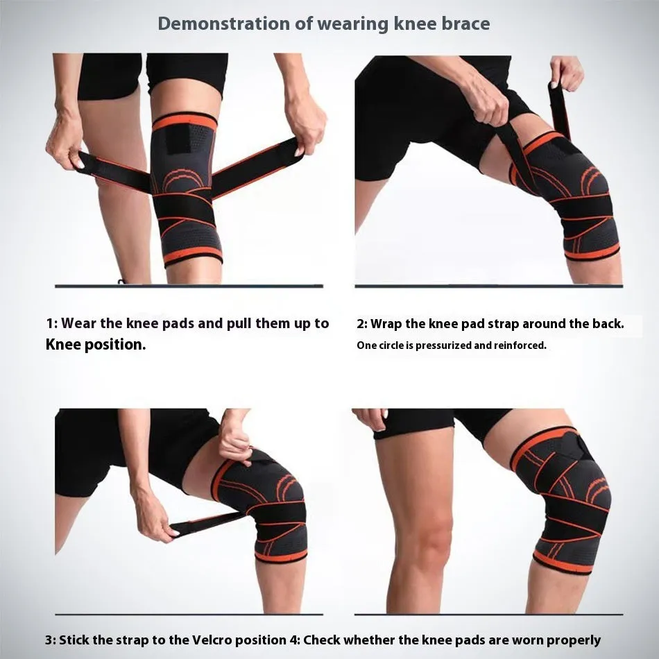 A pair of black non-slip knee pads for sports and fitness activities on a plain background.