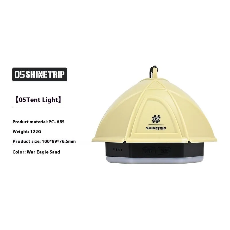 Analog brightness adjustment camping light with IPX4 waterproof rating in dark green colour