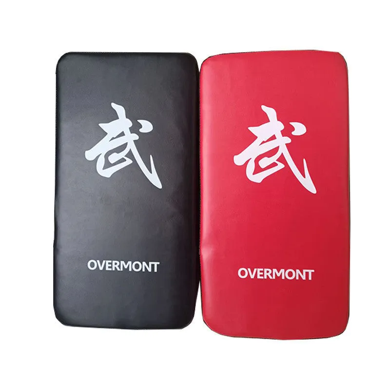 Red martial arts boxing kick target training pad measuring 40x20cm with hand-sewn construction