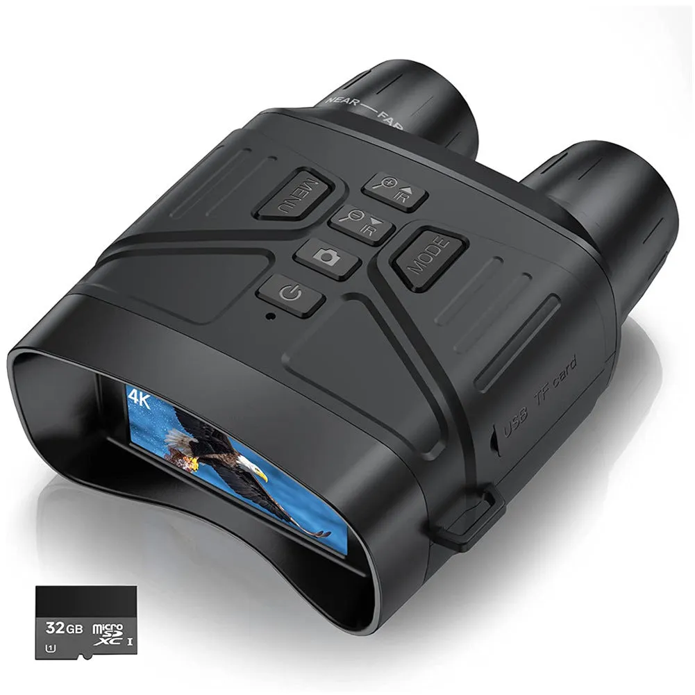 Ultra Clear 4K 36MP night vision monocular in black or camouflage colour with 3-inch screen.