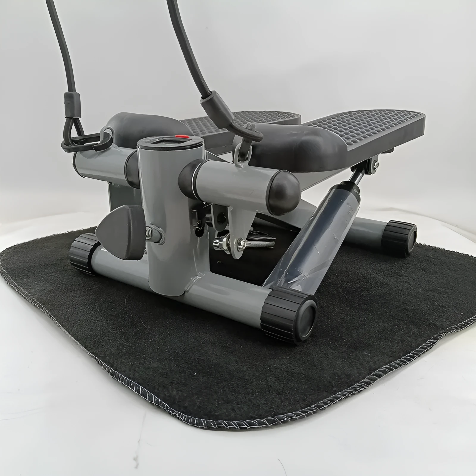 Silver grey hydraulic mini treadmill waist slimming machine for home and gym use