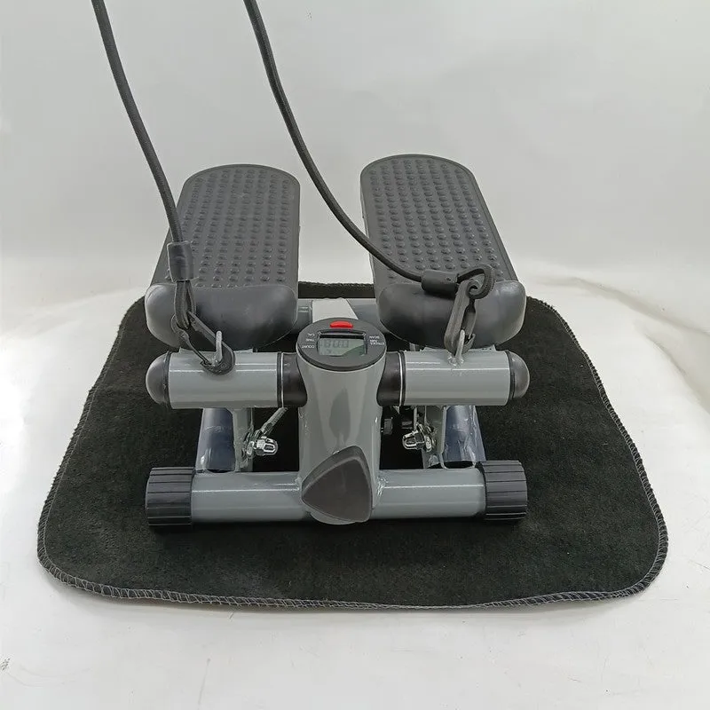 Silver grey hydraulic mini treadmill waist slimming machine for home and gym use
