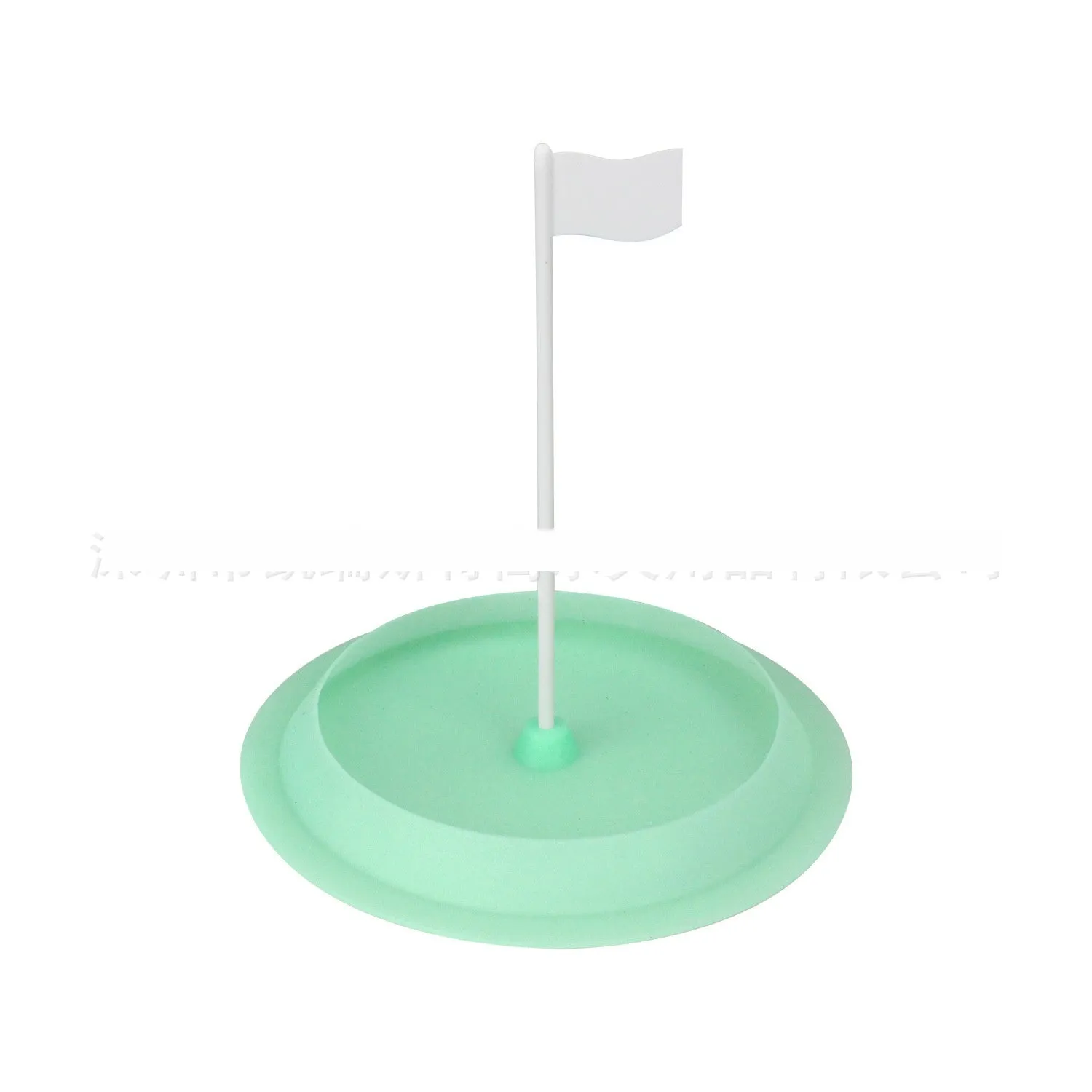 Green silicone rubber golf putter plate with 16cm diameter hole cup for indoor putting practice