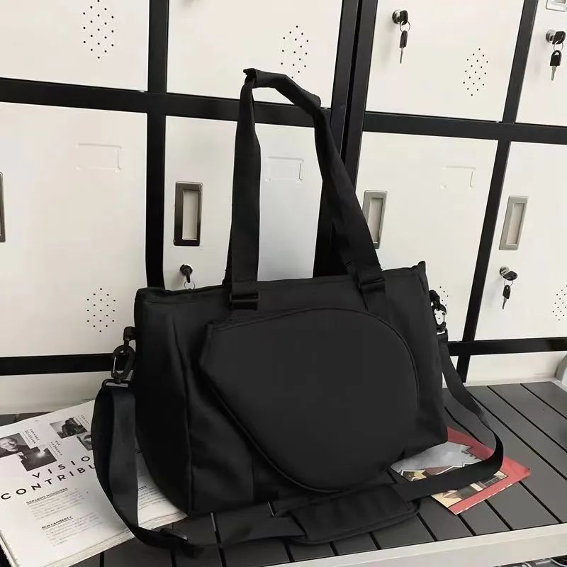 Women's retro style leather one-shoulder badminton bag shown in multiple colour options.