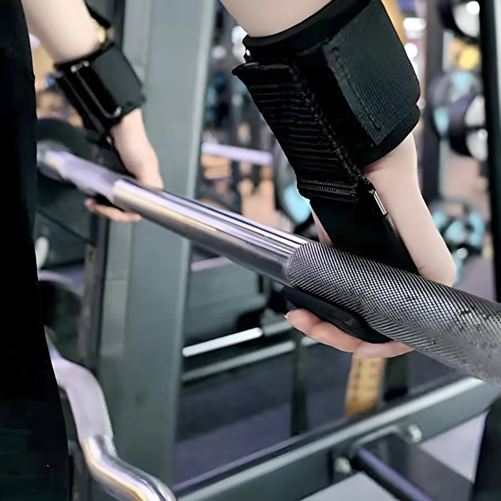 Black fitness wrist grip hook for pull-up assistance and horizontal bar training wrist protection