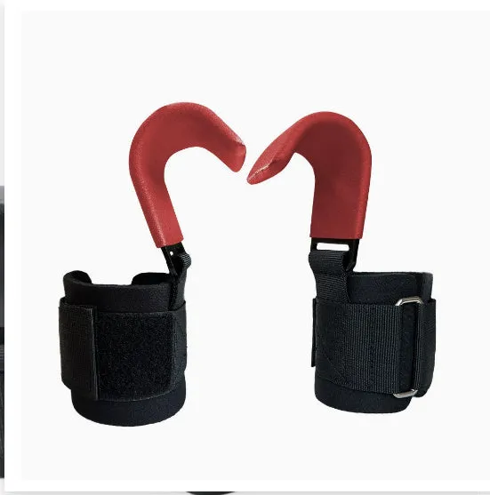 Black fitness wrist grip hook for pull-up assistance and horizontal bar training wrist protection