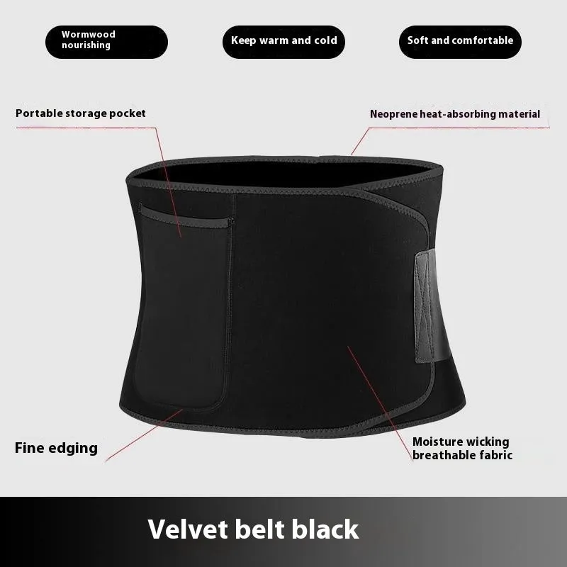 Black adult waist and abdominal girdle belt for yoga fitness and body shaping