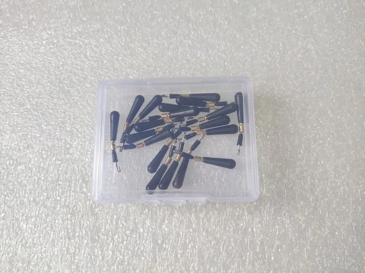 Copper head float base rotating fishing tackle accessory in three sizes on a blue background.