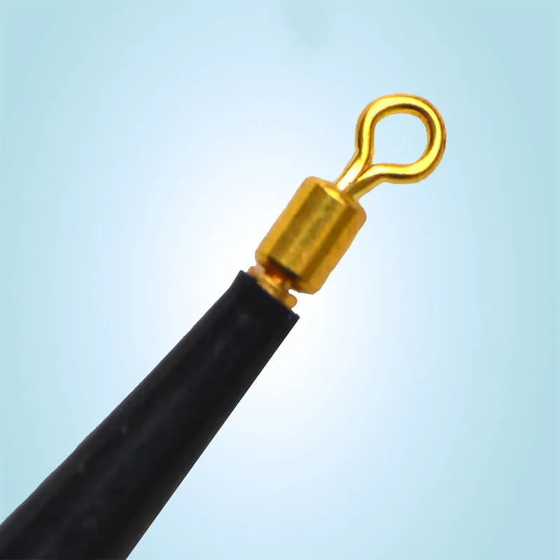 Copper head float base rotating fishing tackle accessory in three sizes on a blue background.