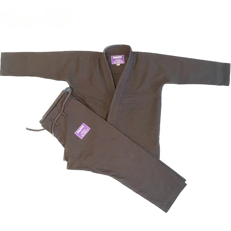 Taoist robe jujitsu suit canvas cotton lining stripes pattern white blue black top and pants set