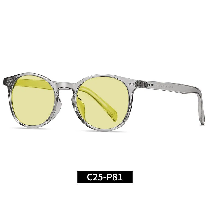 Orange yellow anti-blue light UV protection glasses with full rim frame