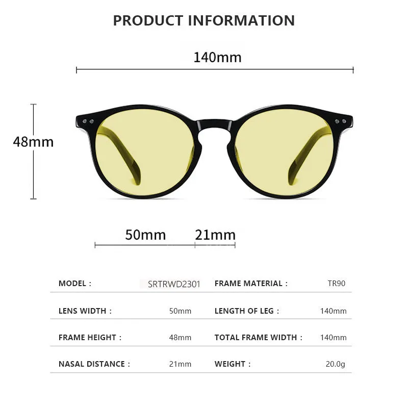 Orange yellow anti-blue light UV protection glasses with full rim frame