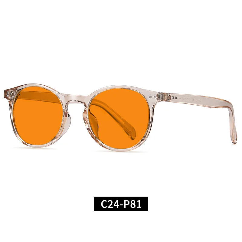 Orange yellow anti-blue light UV protection glasses with full rim frame