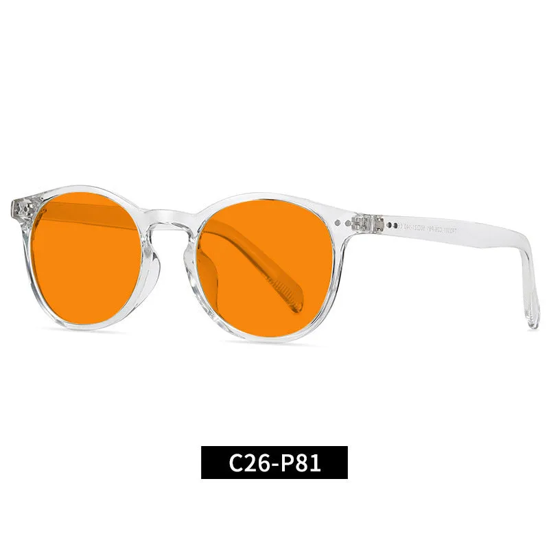 Orange yellow anti-blue light UV protection glasses with full rim frame