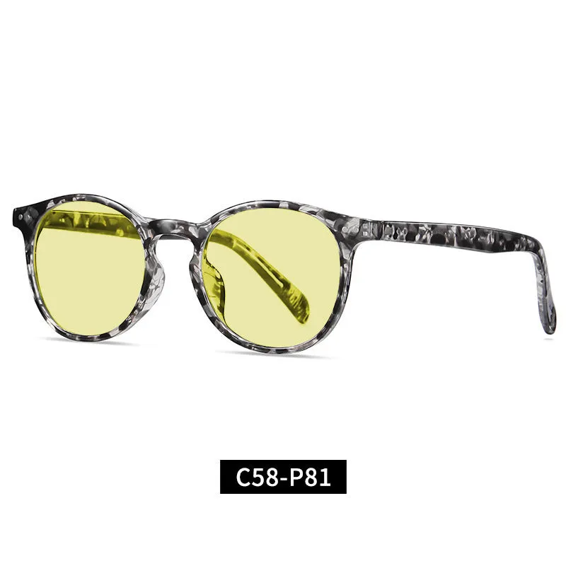 Orange yellow anti-blue light UV protection glasses with full rim frame