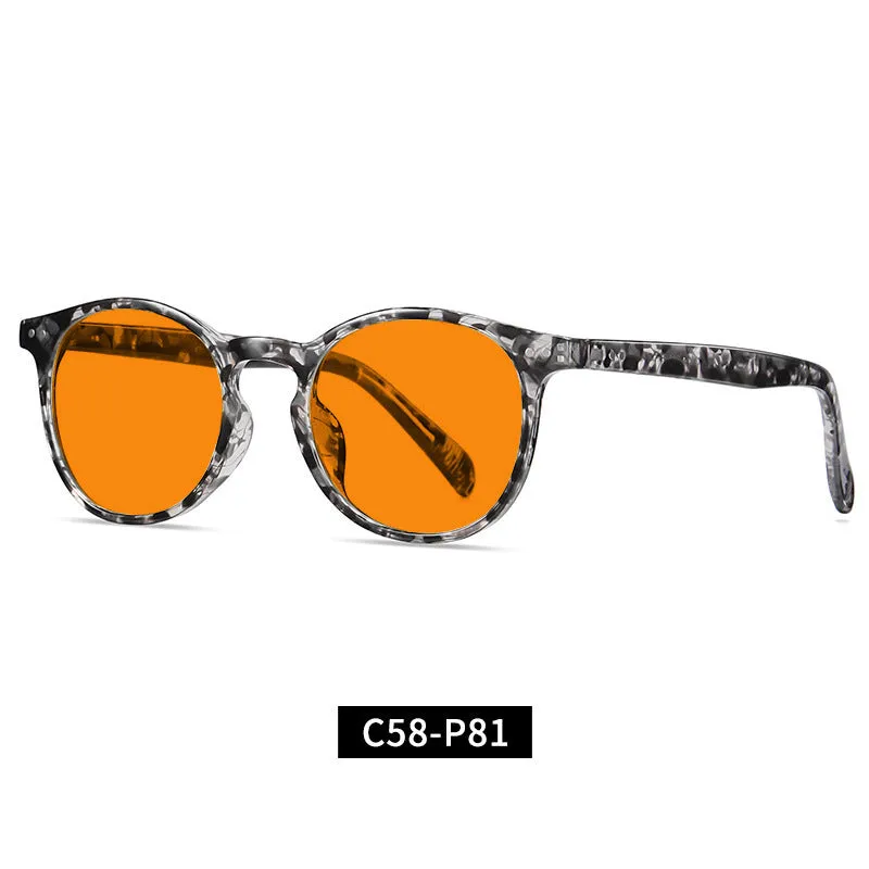 Orange yellow anti-blue light UV protection glasses with full rim frame
