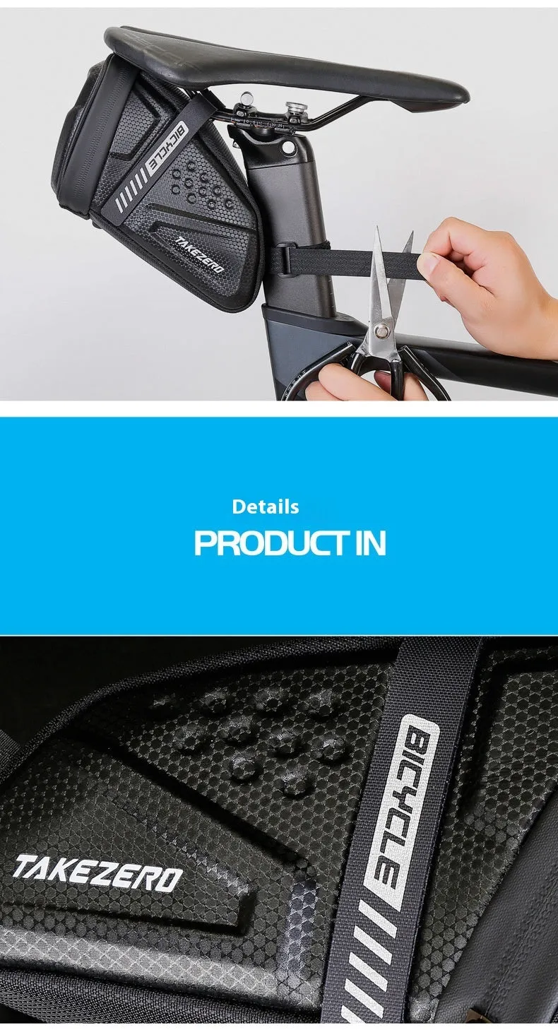 Bicycle saddle bag 1L black plain under saddle on mountain bike with fixture fitting