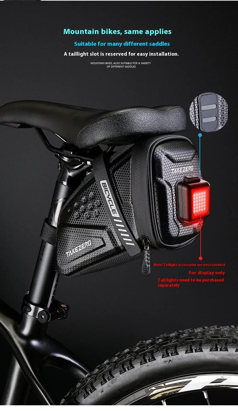 Bicycle saddle bag 1L black plain under saddle on mountain bike with fixture fitting