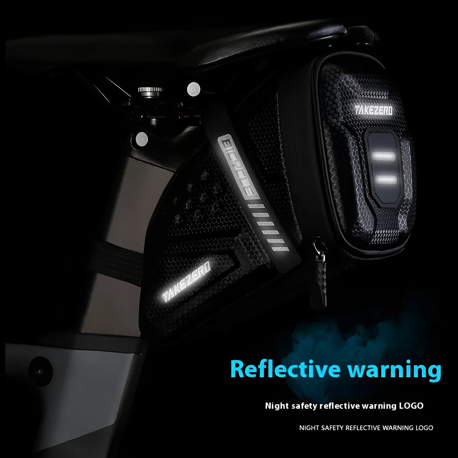 Bicycle saddle bag 1L black plain under saddle on mountain bike with fixture fitting