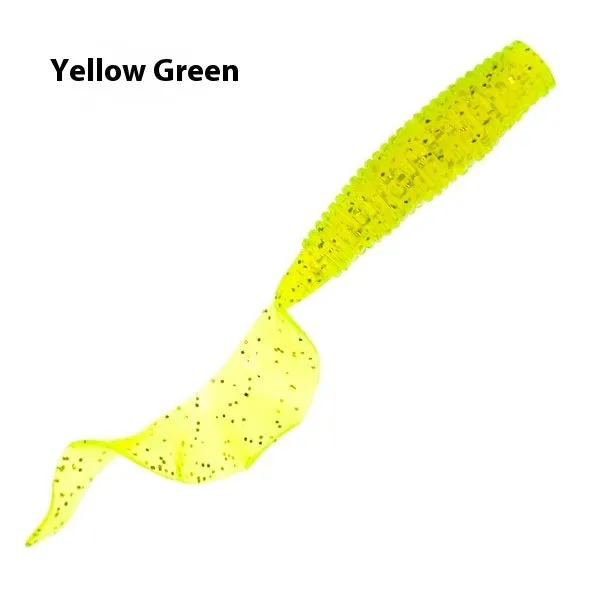 Soft worm rolled tail PVC fishing lure in flash gold 5.5cm bionic fake bait for freshwater fishing