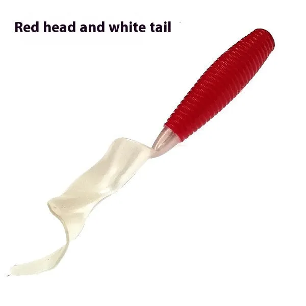 Soft worm rolled tail PVC fishing lure in flash gold 5.5cm bionic fake bait for freshwater fishing